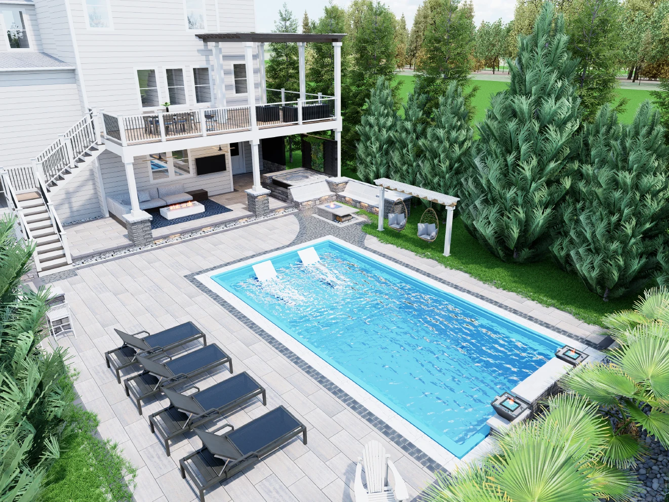 Aerial View of Landscape Design